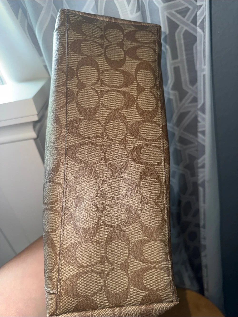 Coach Brown Signature Chain-Handle Shoulder Tote